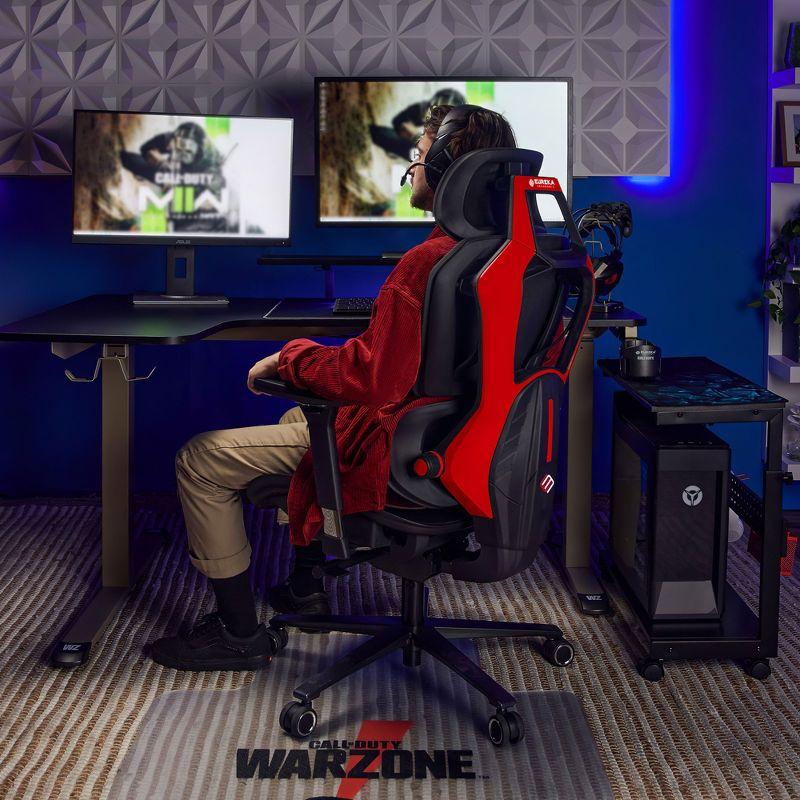 Eureka Red and Black Ergonomic Gaming Chair with Adjustable Arms