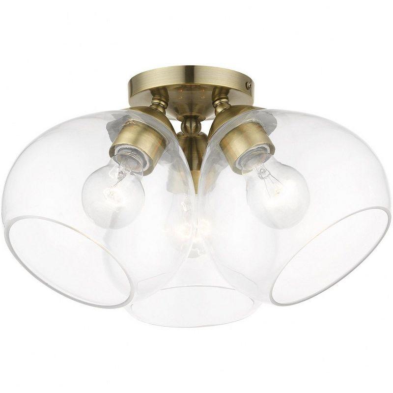 Livex Lighting Catania 3 - Light Semi-Flush Mount in  Antique Brass