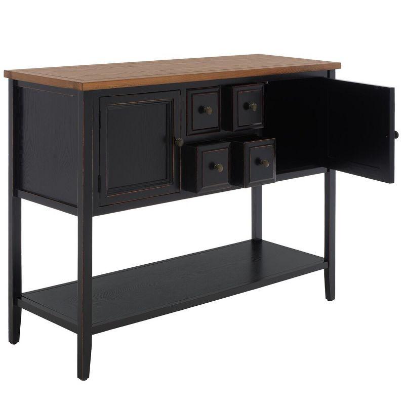 Charlotte Sideboard - Black/Oak Top - Safavieh.