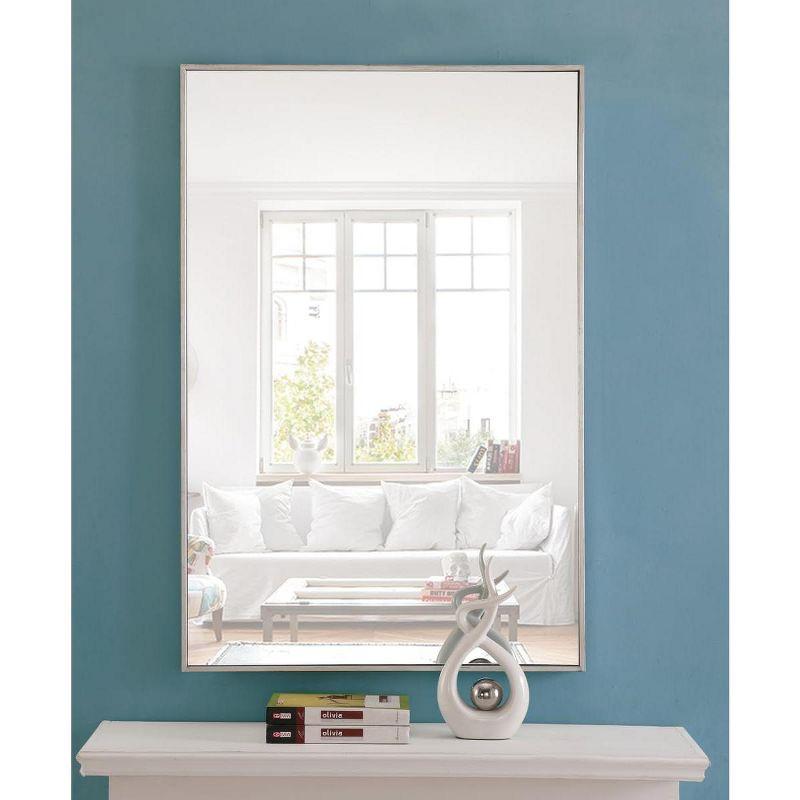 Elegant Decor Monet 42" x 28" Rectangle Metal Frame Mirror in Silver