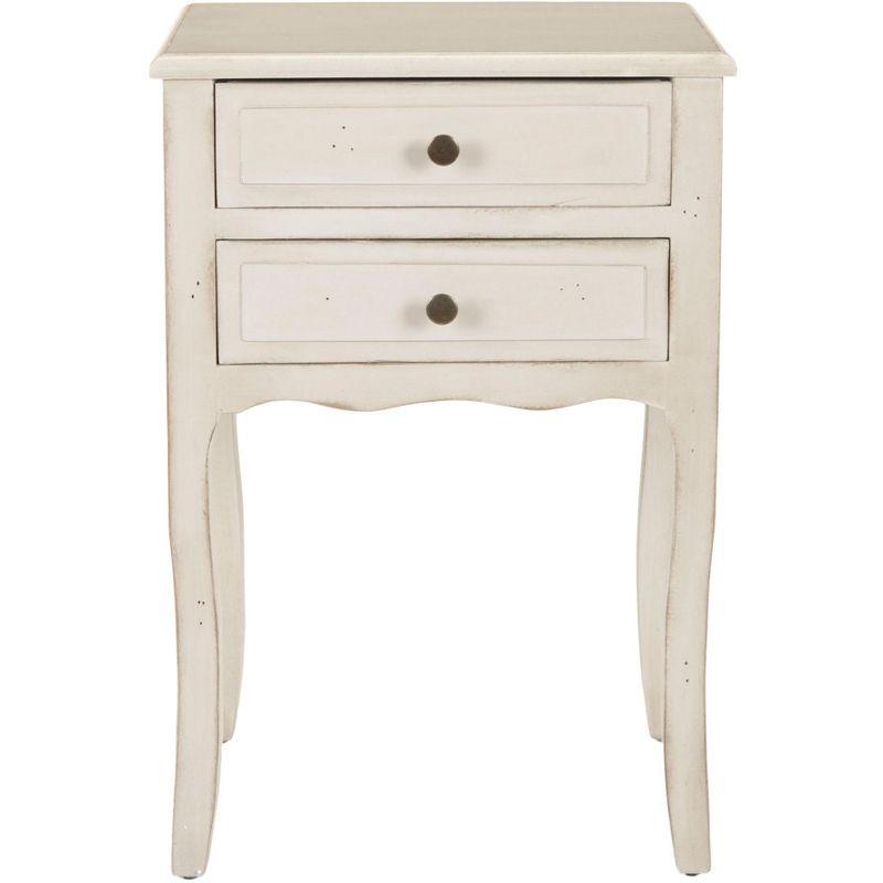 Opal 1 Drawer Accent Table - Distressed White - Safavieh.