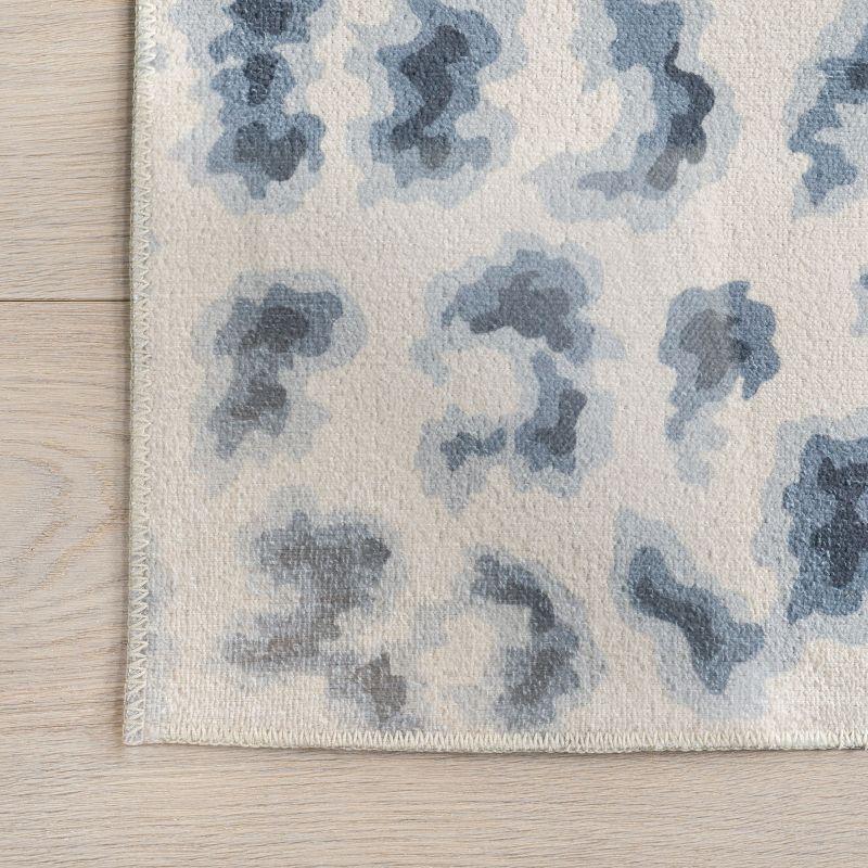 Nuloom Mason Machine Washable Contemporary Leopard Print Indoor Area Rug 6' in Blue Square