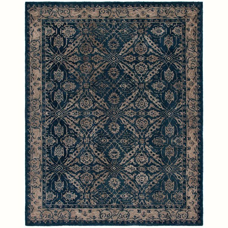 Anatolia AN583 Hand Tufted Indoor Area Rug - Navy/Ivory - 8'x10' - Safavieh