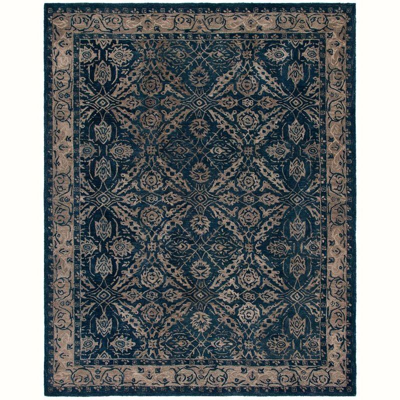 Anatolia AN583 Hand Tufted Indoor Area Rug - Navy/Ivory - 8'x10' - Safavieh