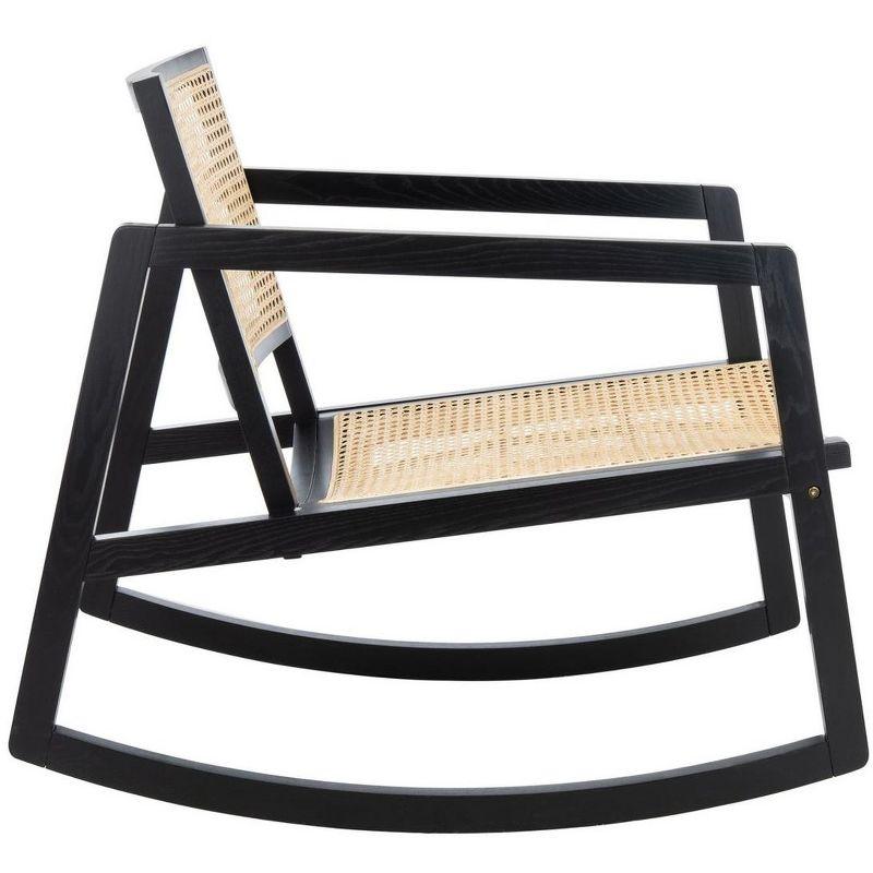 Perth 23'' Black & Natural Rattan Contemporary Glider Chair