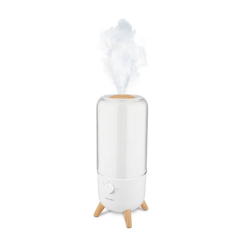 HoMedics Total Comfort Ultrasonic Top Fill Humidifier: Cool Mist, 5 Settings, No Filter, 300-500 sq. ft., 45 Hr Run Time