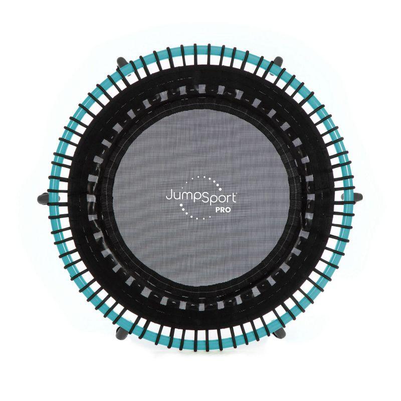 Black and Teal Round Fitness Trampoline with Enclosure