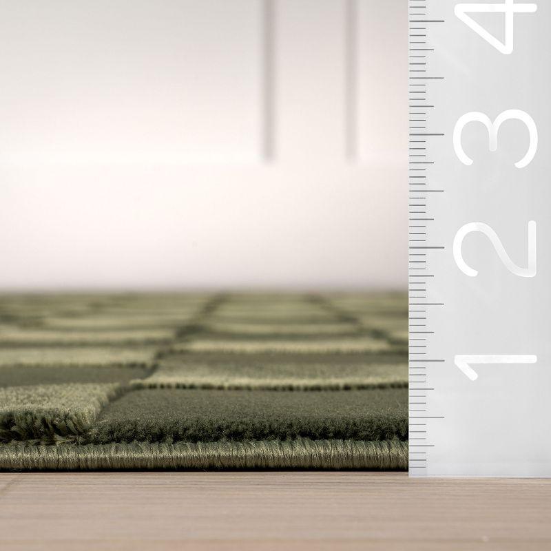 Nuloom Alaiya Checkered Machine Washable Indoor Area Rug, Runner 2' 8" x 8', Green