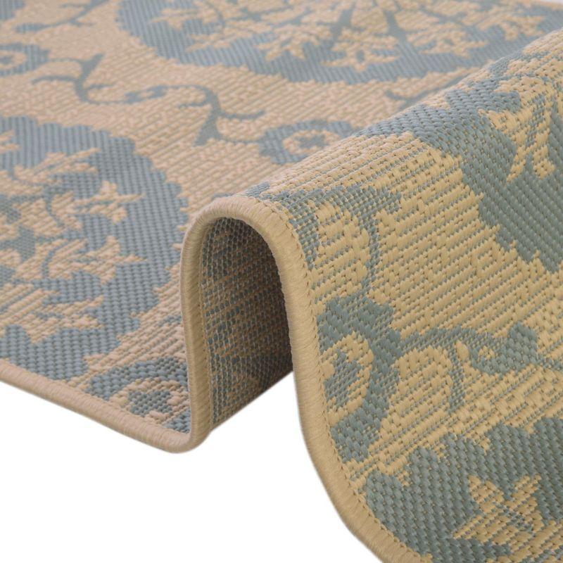 Unique Loom Outdoor Botanical Collection Area Rug - Medallion (9'  x 12' 2" Rectangle Aqua/Beige)