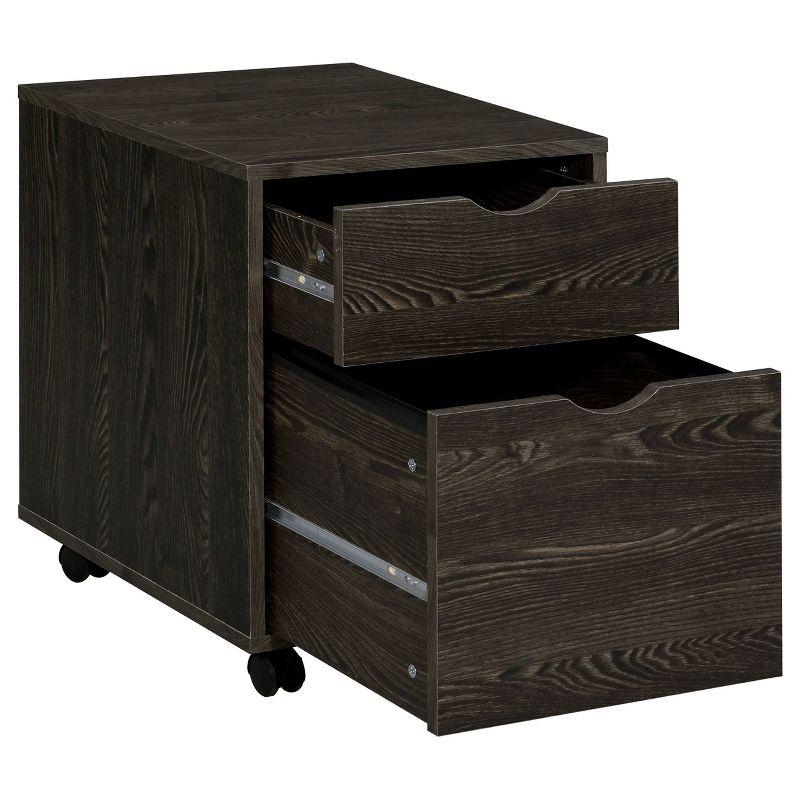 Noorvik 7 Drawer Writing Desk Set with 2 File Cabinets Dark Oak - Coaster