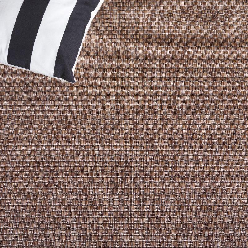 Courtyard CY8475 UV & Stain Resistant Non-Shedding Power Loomed Indoor/Outdoor Accent Rug - Natural/Black - 2'7"x5' - Safavieh