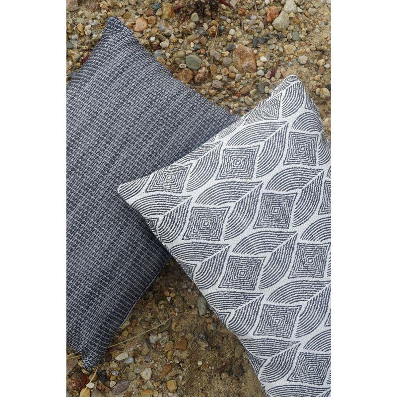 Natural Waves Black Indoor Outdoor Pillow