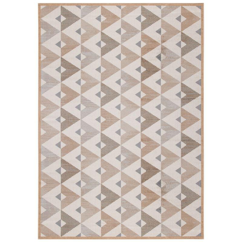 Atlas Beige and Grey Hand-knotted Rectangular Viscose Area Rug