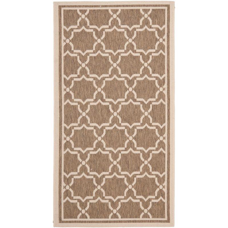 Safavieh Courtyard All-Season Brown & Bone Square Synthetic Area Rug