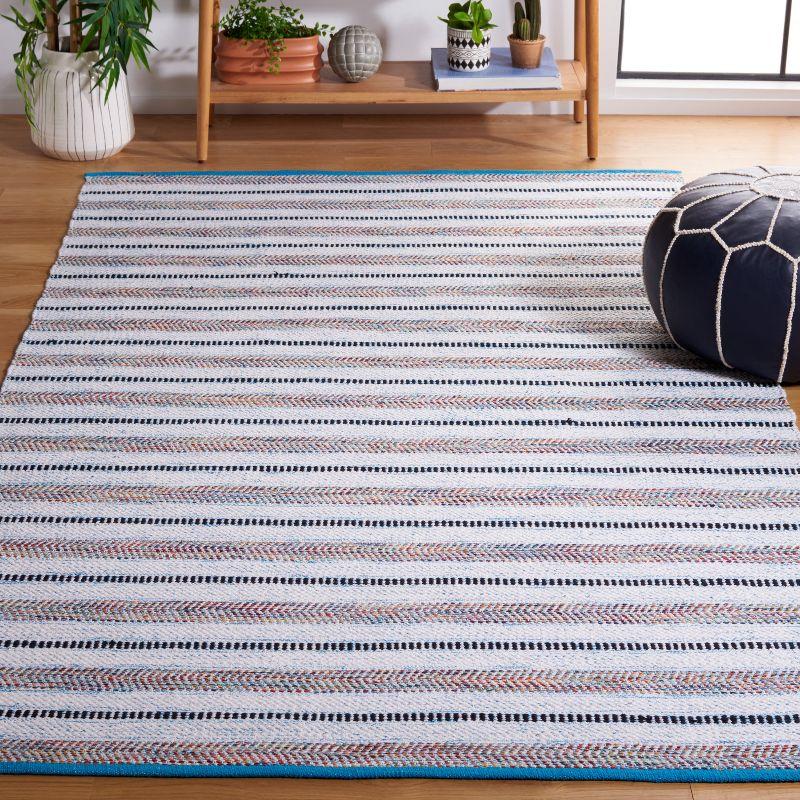 Ivory Cotton Handmade Flat Woven 4' x 6' Rectangular Rug