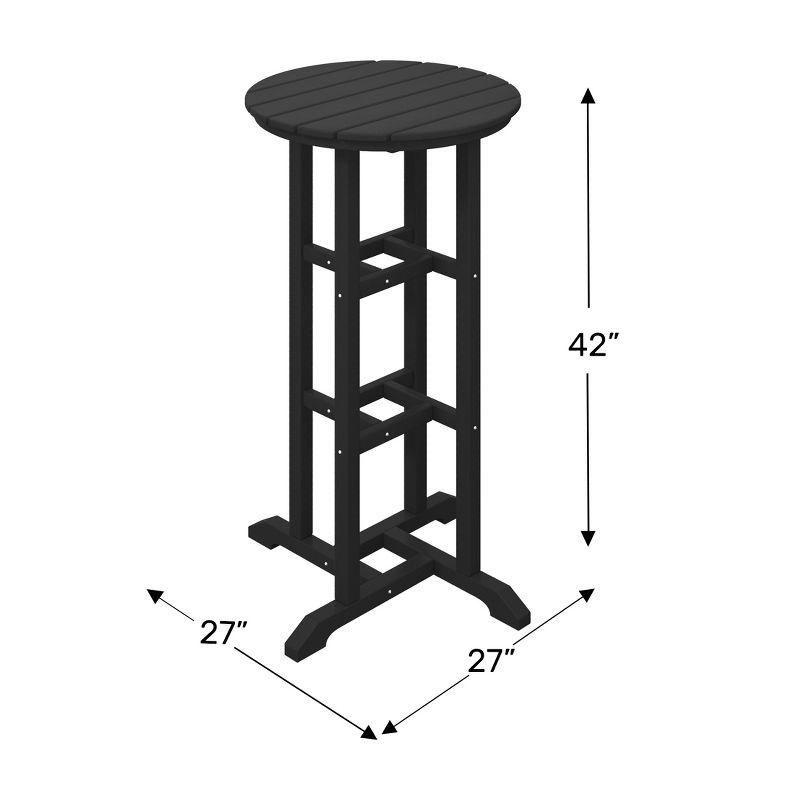 Weathered Wood 37" Round HDPE Outdoor Patio Bar Table