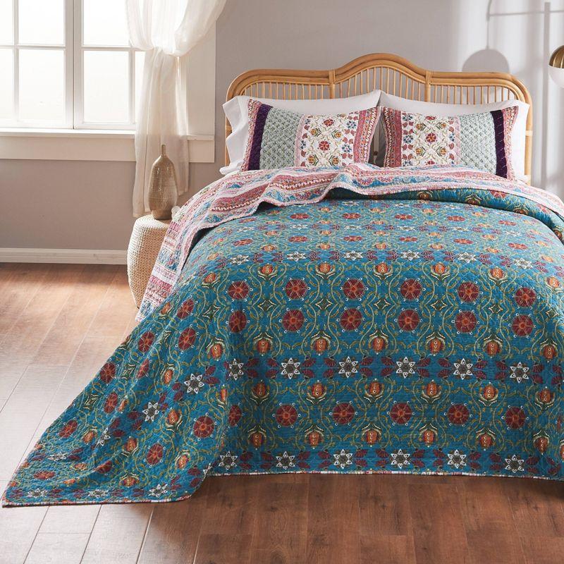 Thalia Boho Velvet Embellished Reversible Quilt Set