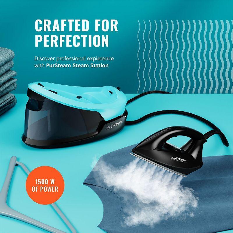 PurSteam Steam Station Max Professional Steam Iron for Clothes with Ceramic Soleplate