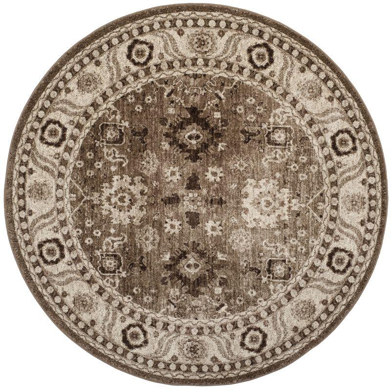 Vintage Hamadan VTH214 Power Loomed Indoor Accent Rug - Taupe - 3' Round - Safavieh