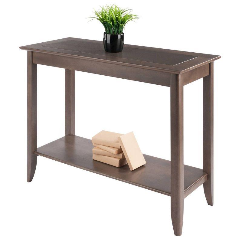 Santino Console Hall Table Oyster Gray - Winsome: Entryway Furniture with Shelf, Wood Veneer Sofa Table