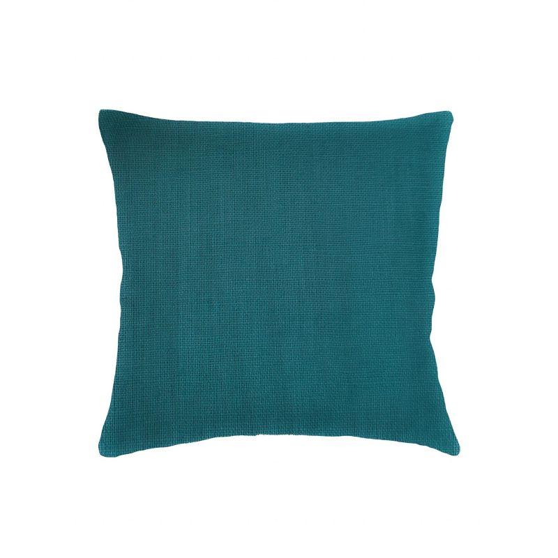 Peacock Blue 24x24 Linen Throw Pillow with Down Alternative Fill