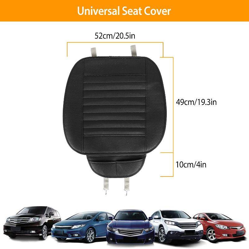 iMountek"Breathable Bamboo Charcoal Car Seat Cushion Cover with Non-Slip Bottom & Storage Pockets"Black