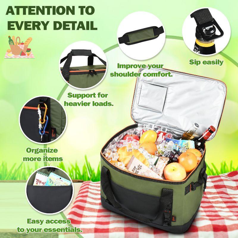 Tirrinia Tirrinia 31qt/48 Cans Soft Sided Cooler, Large capacity Soft Ice Chest, Portable Beach Cooler, Tirrinia CB