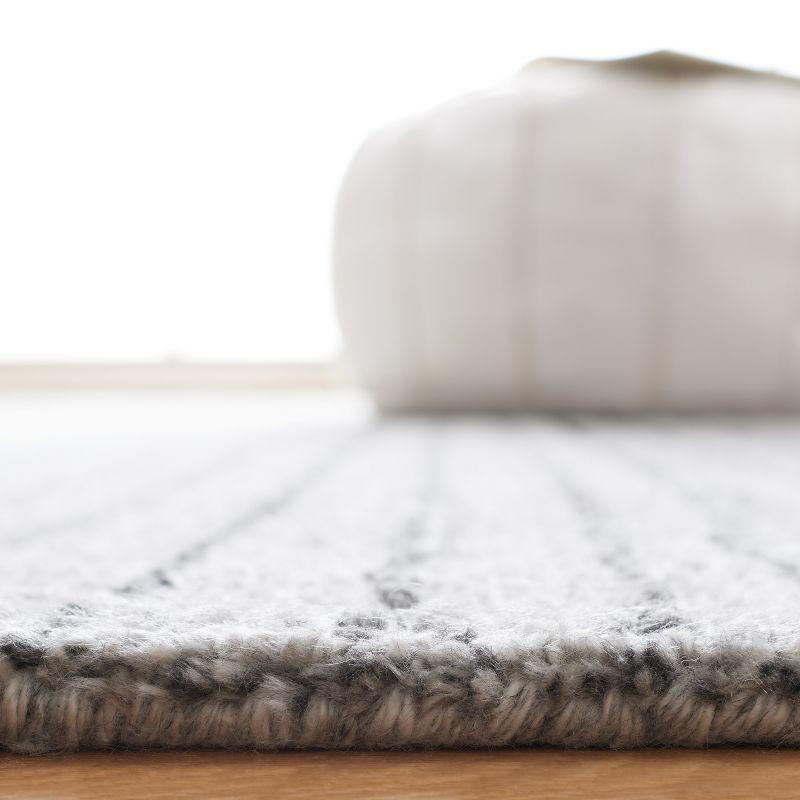 Abstract ABT150 Handmade Tufted Area Rug - Grey/Ivory - 6'-0" x 6'-0" Square - Safavieh
