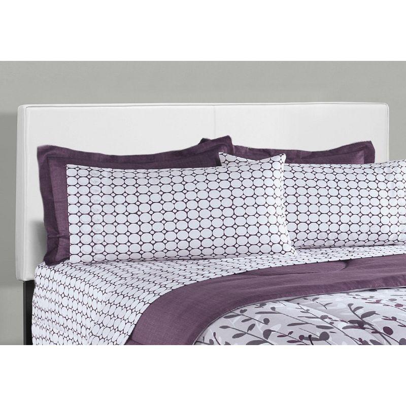Monarch Specialties Bed Queen Size Platform Bedroom Frame Upholstered Pu Leather Look Wood Legs White Transitional