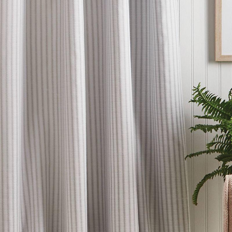 Martha Stewart 2pk 84" Ticking Stripe Back Tab Blackout