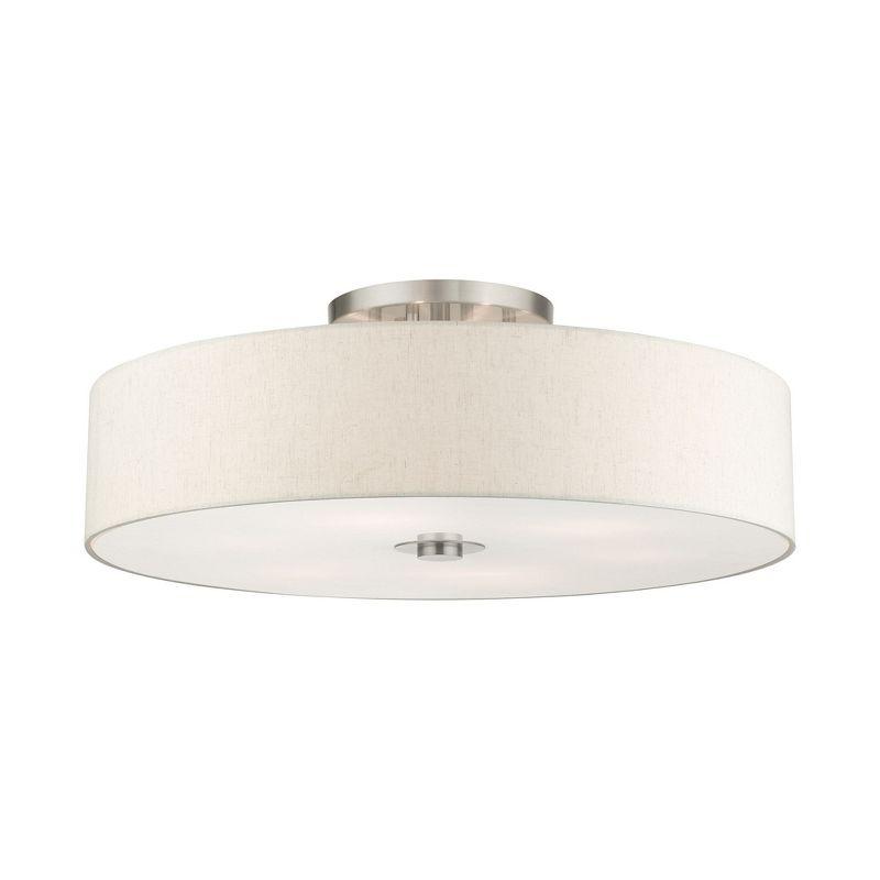 Livex Lighting Meridian 6 - Light Semi-Flush Mount in  Brushed Nickel