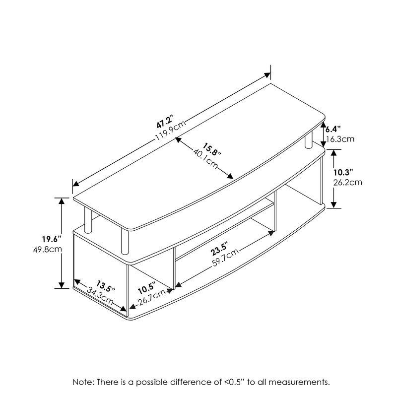 Furinno Modern TV Cabinet Large Entertainment Center Hold up to 55" TV with Open Storage Shelves White/Black