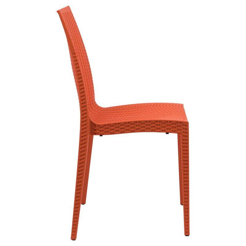 Mace Orange Stackable Armless Plastic Dining Chair