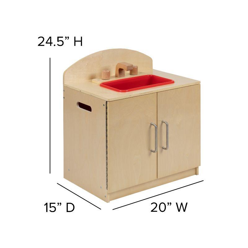 Flash Furniture Children's Wooden Kitchen Set - Stove, Sink and Refrigerator for Commercial or Home Use - Safe, Kid Friendly Design