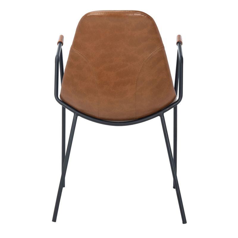 Tanner Mid-Century Dining Chair (Set of 2) - DCH3001 - Cognac/Black - Safavieh