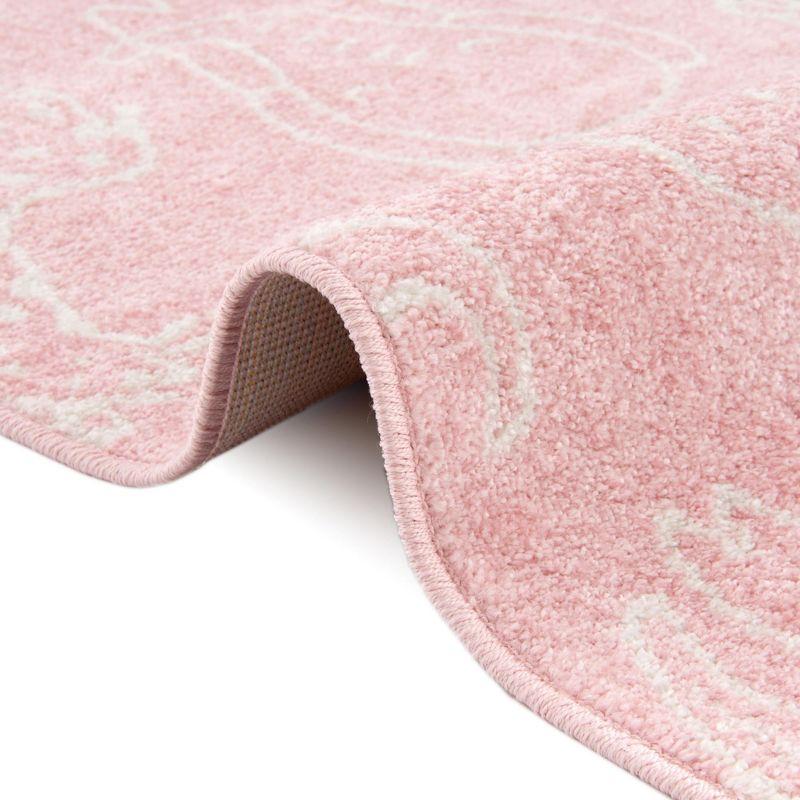 WhimsySafari Animals Baby Pink/Ivory Kid Rug