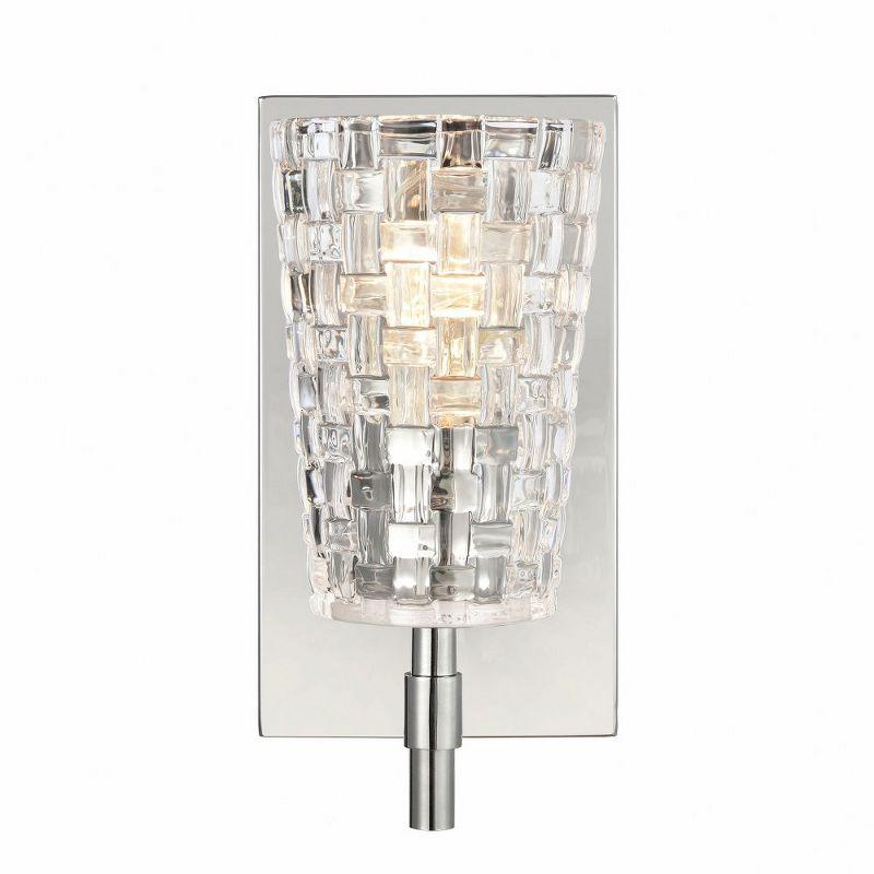 Elegant Polished Nickel Cylinder Vanity Light with Clear Crystal Shade