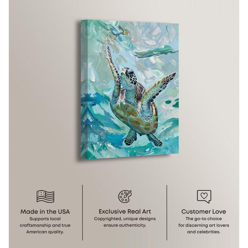 Art Remedy Art Remedy Serene Turtle Framed Colorful Coastal 1 Piece Canvas Wall Art 57715