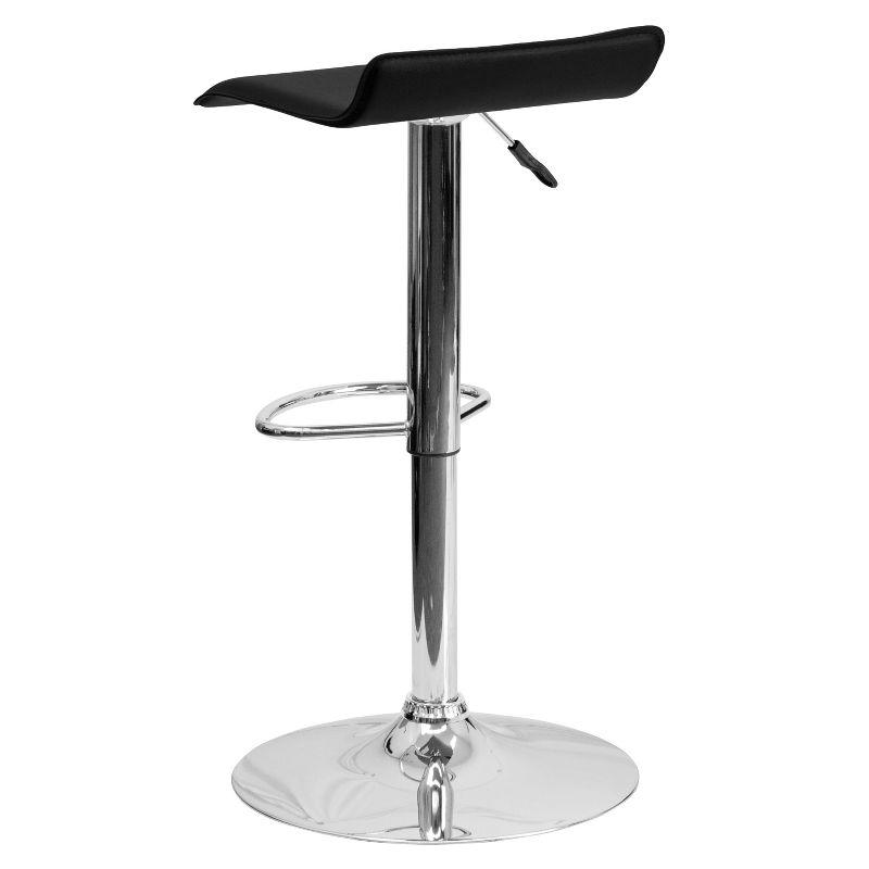 Flash Furniture Contemporary Vinyl Adjustable Height Barstool with Solid Wave Seat and Chrome Base