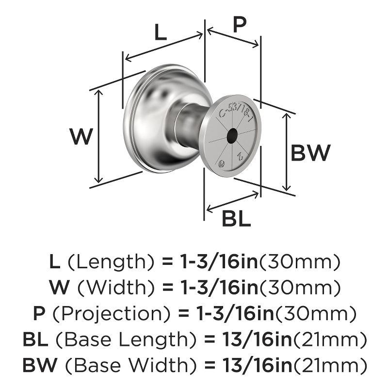 Polished Chrome Round Cabinet Knob with Mounting Hardware