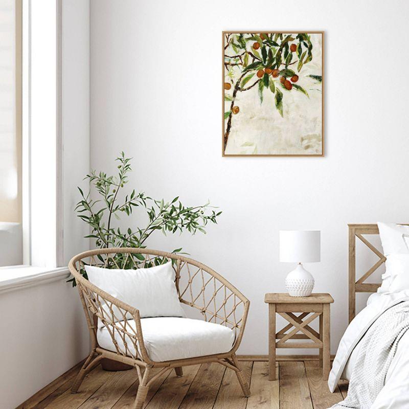 23" x 28" Kumquat Tree by Jodi Maas Framed Canvas Wall Art Print - Amanti Art: Large Lithograph, Modern Kitchen Decor