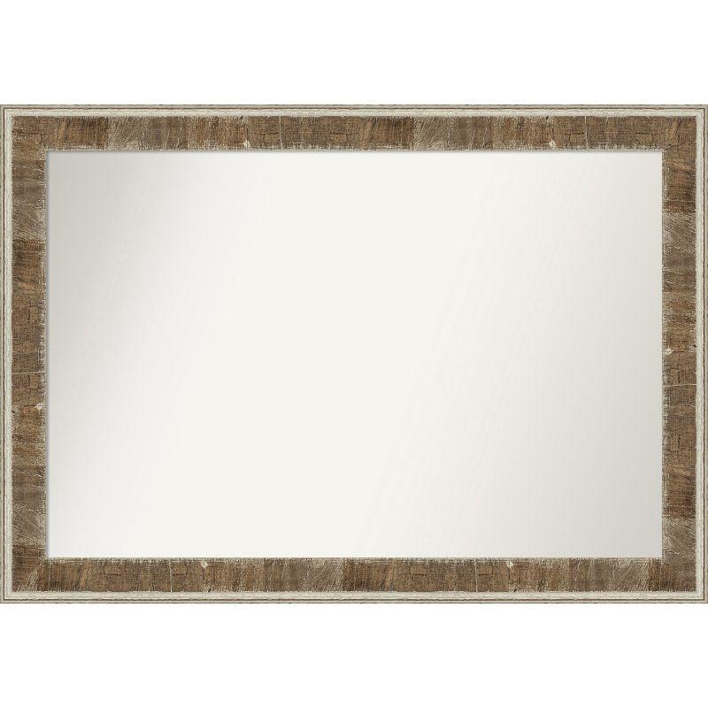 Farmhouse Brown Narrow Wood Bathroom Vanity Mirror 47.66" x 35.28"