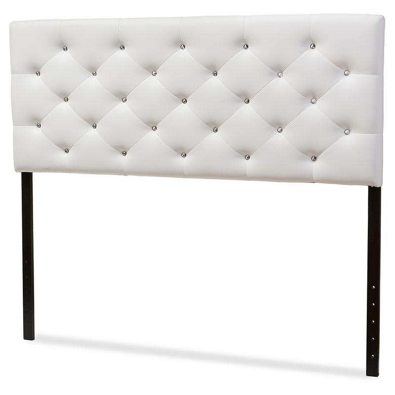 Viviana White Faux Leather Tufted Full Headboard