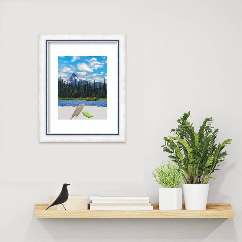 11"x14" Matted to 8"x10" Opening Size Morgan Wood Picture Frame Art White/Blue - Amanti Art