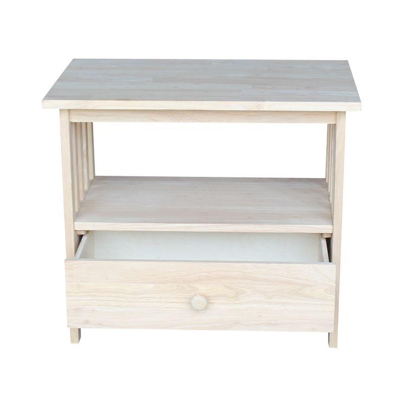 Unfinished Solid Parawood Mission TV Stand with Drawer