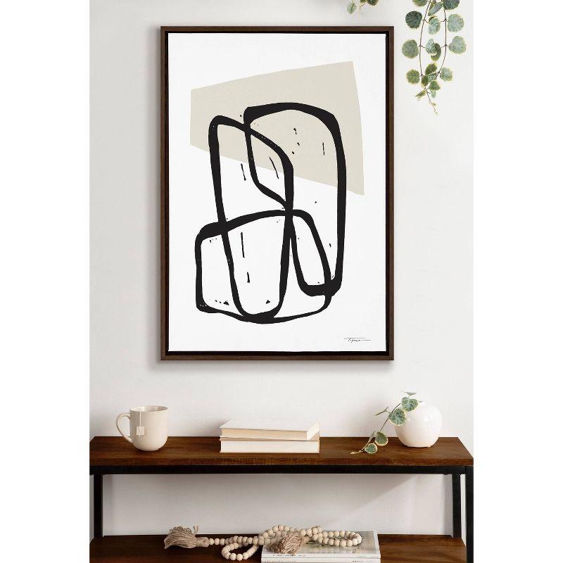 23" x 33" Sylvie Entangled Neutral Framed Wall Canvas by Statement Goods - Kate & Laurel All Things Decor