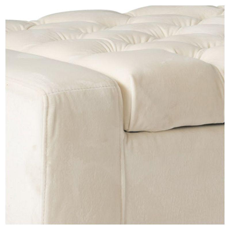 Hikaru Storage Ottoman - Ivory New Velvet - Christopher Knight Home