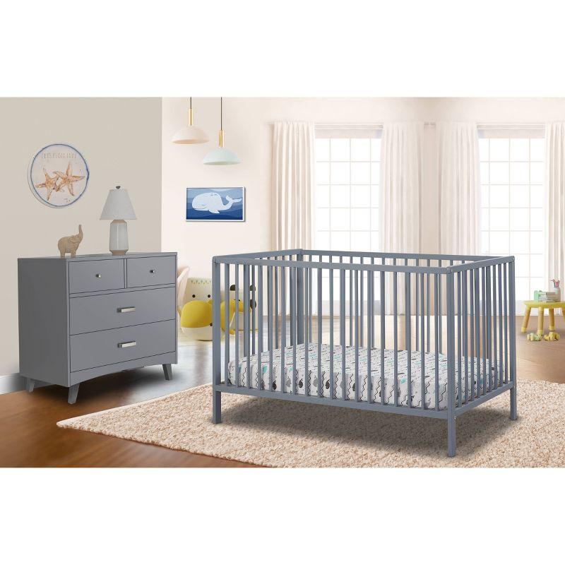 Sorelle Happy 3-in-1 Convertible Crib - Gray