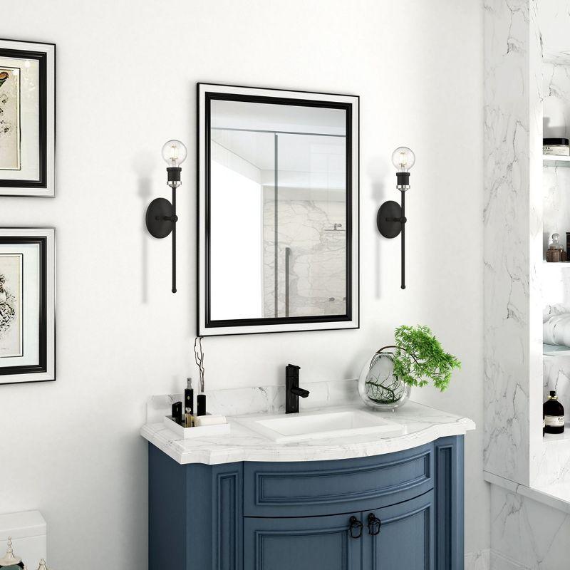 Livex Lighting Lansdale 1 - Light Sconce in  Black/Brushed Nickel