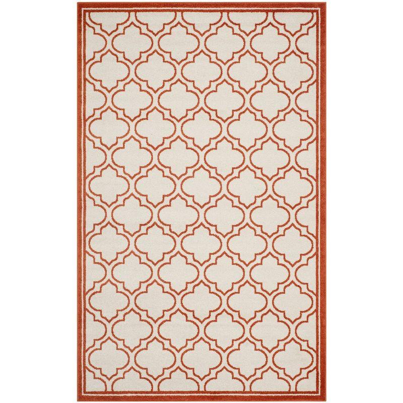 Amherst AMT412 Power Loomed Area Rug - Ivory/Orange - 5'3"x8' - Safavieh.